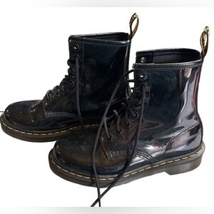 Dr. Martens Black Combat Boots with Lace-Up Design size 6
